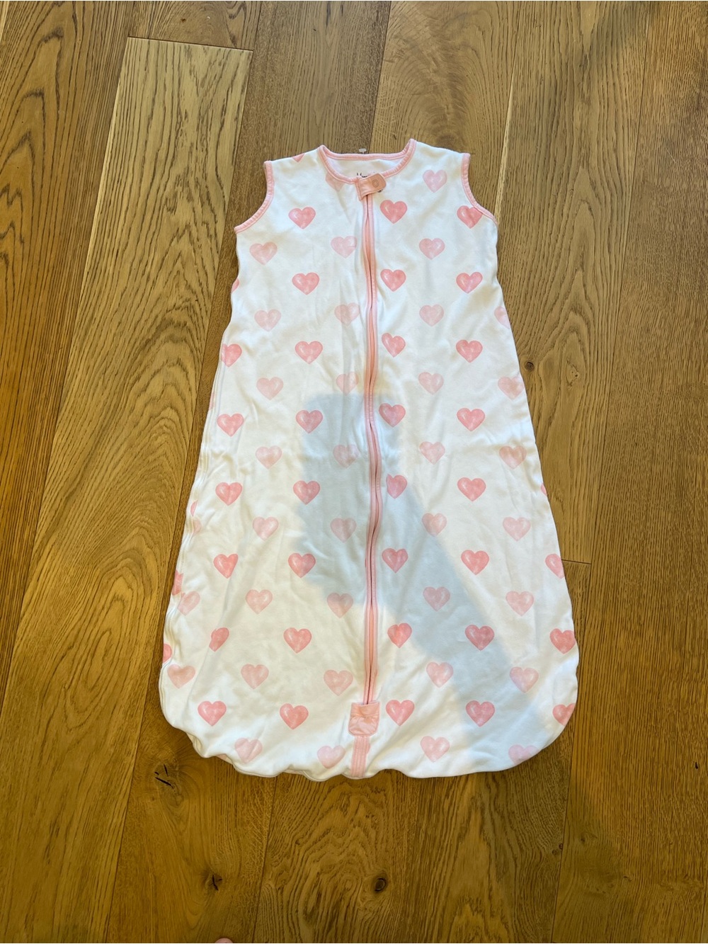 Sleeveless Pink Heart Sleep Sack - Kids Pajama Sleeping Bag 100% organic cotton